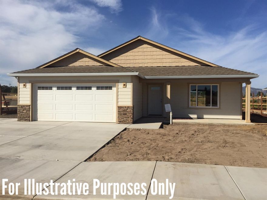 Come and see one of the newest additions to Sienna Hills in Eagle Point! This three bedroom, two full bath home will have a number of additional features, including vaulted ceilings, granite counter-tops, custom stain-grade cabinets, various lighting features including under cabinet, plant shelf, canned, and pendant lighting, as well as a gas water heater and furnace with 96% energy efficiency rating, plug-ins strategically placed for Holiday lighting and other outdoor lighting and even a gas hookup on the back patio for barbecuing. There will also be upgraded floor coverings, including laminate, tile and carpet. The front and back yards will have covered patios and will be landscaped with a timed sprinkler system. The backyard will also be fully fenced for pets, children and privacy. Come and see this lovely new construction today! (Please note that the pictures are not of the actual home being constructed and are for illustrative purposes only.)