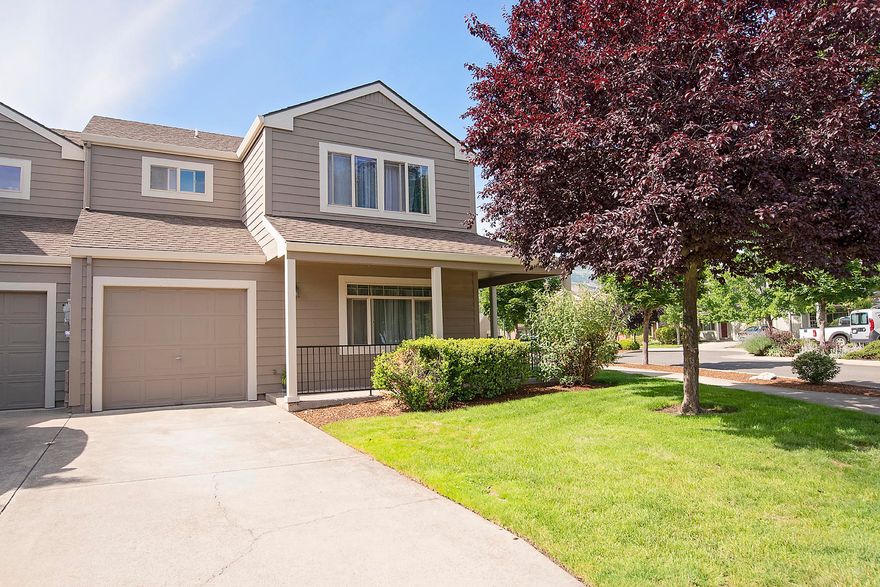 Priced To Sell! Excellent Corner Location and feels like a home with the expansive front porch. This townhome has everything you need with 3 bedrooms, 2.5 bathrooms, cozy living room, dining area off the kitchen, side patio, 1 car garage plus additional guest parking directly across from the unit. Plush Carpet and neutral toned walls along with the abundance of windows make this unit light and comfortable. Great rental potential. Buyer to contact the HOA to inquire.