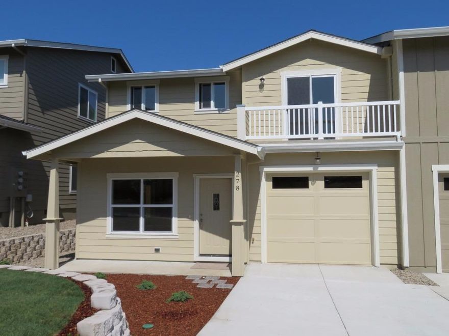 Gorgeous Townhome in the Hills of East Medford. This 2207 sq ft, 3 Bedroom, 2 and 1/2 Bathroom home offers a Main level Master with full Bathroom, Walk-in closet and a slider to the back patio. The Open Concept Living Room, Dining and Kitchen is great for entertaining. The Kitchen includes Granite countertops, Stainless steel appliances, a Breakfast bar and a Pantry. Upstairs are 2 Bedrooms each with walk-in closets and one bedroom has a sliding door to the balcony, a large Family Room with an Office area, a Full Bathroom and an Extra Large Laundry Room. Enjoy beautiful, mountain views from the fenced backyard and patio. The Finished, Single Car garage includes Built in Shelving. Close to Hiking Trails, Shopping and Medical Facilities. This is an End unit which allows extra natural light to shine in.