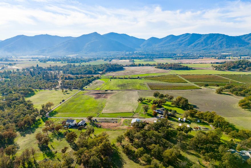 Tucked away in a quiet valley with views of the neighboring vineyard and surrounding countryside, this 29+ acre property offers diverse possibilities to suit your needs. Two frame-built homes, a 16 x 32 shop, barn, 3 phase power, irrigation rights and a high producing well! Multi family living, cattle or agricultural use, rental income, Airbnb, the possibilities are endless. One home offers 4 bedrooms plus an office, and 3 full bathrooms. The 2nd home also offers 4 bedrooms, 2 baths, and easily functions as 2 separate units or 1 large home. In addition, there's a 30 x 90 county approved greenhouse and a pond that holds water a majority of the year. It's all situated in a wonderful location; just minutes from fishing and rafting on the Rogue River, hiking the Table Rocks, or enjoying entertainment and services in Medford, Jacksonville and Ashland. It's the perfect blend of quiet country living but not too far from town. Come tour to appreciate! Owner carry considered with large down.