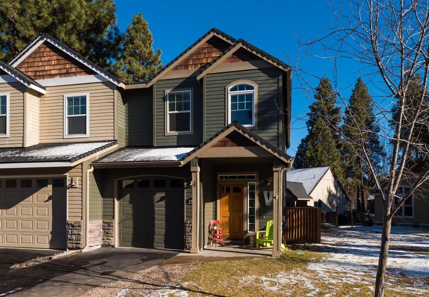 Nicely upgraded town home located in Timber Creek w/in a couple hundred feet of Whychus Creek trails & Sisters Elementary. This home features a great room layout w/fireplace, a kitchen w/breakfast bar, tiled countertops, & all appliances included, hardwood/carpets throughout the main floor & carpet/vinyl upstairs, 9 foot & vaulted ceilings throughout, a spacious master suite, central electric heat w/AC, an attached oversized single garage, spacious patio, a large side yard, & additional on street parking!