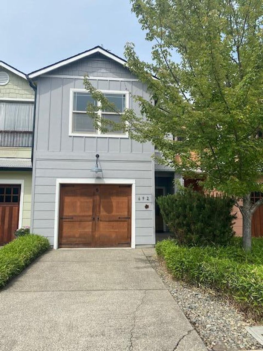 Immaculate Contemporary Townhome! With 2 bedrooms, 2-1/2 baths, 1470 sf, generous living space and stylish finishes, you'll enjoy a perfect setting for relaxing and entertaining. Welcoming entry way leads to the living room with tall ceilings and a corner stone fireplace, dining area, kitchen with granite counters, eating bar, stylish cabinetry and pantry! Upstairs features two Master suites, one with balcony, fireplace and ensuite bathroom with double sinks, shower, and a walk in closet; the other with ensuite bathroom with tub/shower and walk in closet. Additional features include convenient upstairs laundry room, attached garage, downstairs powder room, energy efficient gas heating and air, fenced private patio area for BBQ's or relaxing with friends and family and access to community club house and pool to keep cool in the summer. Great location just minutes from town with easy access to I-5 and the beautiful Rogue River!