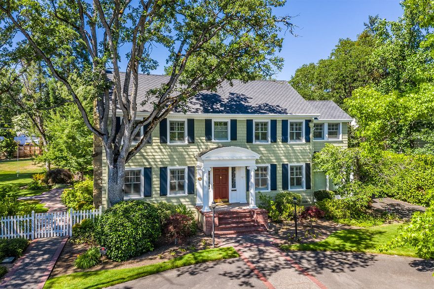 Historic Frank Clark home in the heart of Old East Medford! Built in 1931, as Clark's personal residence, the home today seamlessly blends the grandeur of another era w/meticulous modernization & luxury contemporary living. This iconic property features a harmonious blend of formal & informal living areas w/a spacious & open floorplan, ideal for hosting & entertaining. A picturesque Dutch door welcomes you to a light-filled, open interior w/an elegant staircase, gorgeous hardwood floors & extensive crown molding. The Gourmet kitchen includes an expansive island, butcher block countertop, prep sink, & commercial grade luxury appliances. Amazing master suite w/large walk-in closet, laundry facilities, sitting area, FP & a wall of windows to bring the outdoors IN! Majestic park-like grounds w/a fenced gunite pool, paver patio w/gazebo, sport court, water feature, & circular drive. 2 car garage w/shop & storage space, plus an additional attached one car garage on a separate driveway.