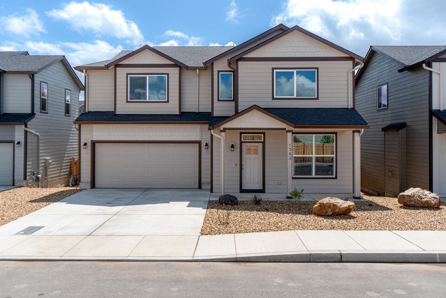 Move-in ready home!  Affordable luxury built in the Stoneridge Terrace Community w/ miles of trails nearby! This lot backs to the creek & will be completed soon! Spacious living both inside & out a Great Room plan. Open kitchen features plenty of cabinetry & prep space on the slab Quartz counters. Full height designer tiled back splash, breakfast bar & SS appliances. Main living spaces offer luxury vinyl plank flooring, tons of natural light and plenty of room for gathering or entertaining. Spacious Owners Suite w/ walk in closet, dual vanities & enclosed toilet area. Three additional spare bedrooms share a full bath. Laundry room + additional half bath located on the main level. Double car garage, fully fenced, landscaped w/ sprinklers and complete w/ rain gutters. Inquire about other floorplans in this neighborhood!