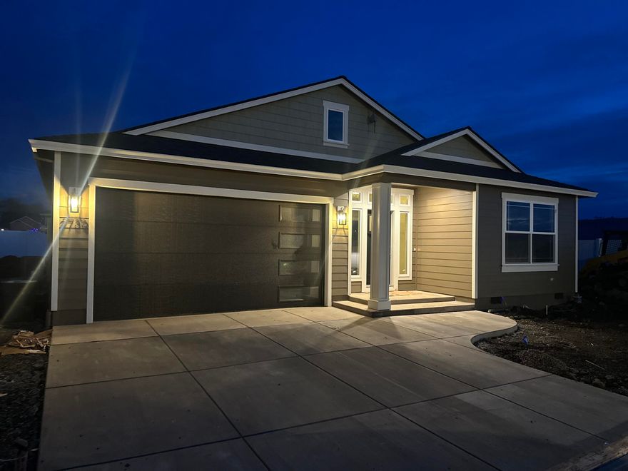 Introducing brand new 2025 high-end construction - built by Bob Fellows Construction, a trusted builder with 30+ years of excellence. Estimation completion is 12/30/25. This remarkable property boasts too many upgrades to list. Step inside & enjoy 9ft ceilings throughout. Split bedroom floor plan offers privacy, w/2 bedrooms & 1 bathroom on one side & a luxurious primary suite w/incredible bathroom on the other. Upgraded vinyl plank flooring throughout the entry, kitchen, living room, hallways, & dining area, complimented by tile in the bathrooms & laundry room, & carpet in bedrooms. The kitchen is a chef's dream, featuring quartzite countertops, huge island, custom cabinets w/soft close, SS whirlpool appliances w/a natural gas oven, upgraded lighting, including under & over cabinet lighting. The primary suite is a sanctuary w/coffered ceilings & a spa-like bathroom w/gorgeous tile, walk-in tile shower, walk-in closet, extra cabinets, +more. Fully fenced & landscaped w/2-car garage.