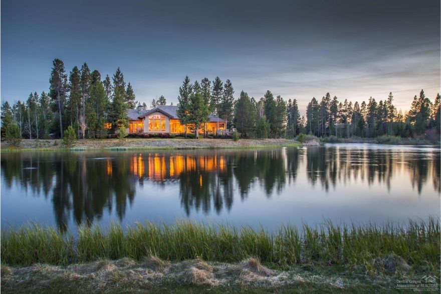 Rare opportunity to own a signature Norman Building and Design estate, the pinnacle of luxury with quality craftsmanship, built on private, 1/2 acre lot, backing the signature 12th hole of the celebrated and gated Crosswater Golf Club. Only 119 owners will call these amazing 600 acres home. NW lodge style home features open floor plan with the stunning backdrop of unobstructed waterfront, Mt. Bachelor and golf course views. Four fireplaces, master on main, 3 en suite guestrooms, gourmet kitchen, formal dining, oversize pub style rec room and the endless views from every room. Fish stocked lake from your backyard while watching Osprey & Bald Eagles. High-end furniture package included.