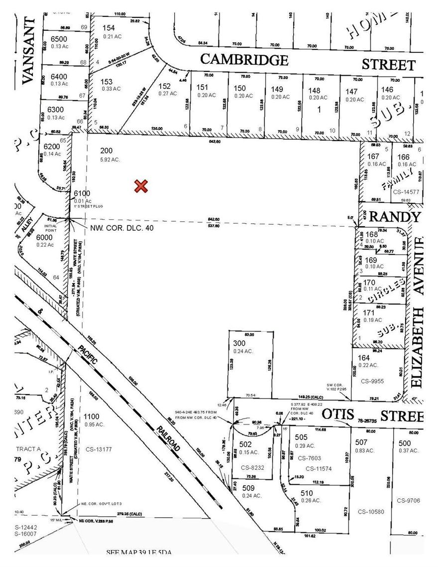 Rare Ashland residential land opportunity primed for development. The property is approximately 5.92 acres zoned R 1-5 allowing for approximately 34 single family residential lots. Located between the terminal points of Otis St, Randy St, and Vansant St this land is in the direct path of residential development progress.