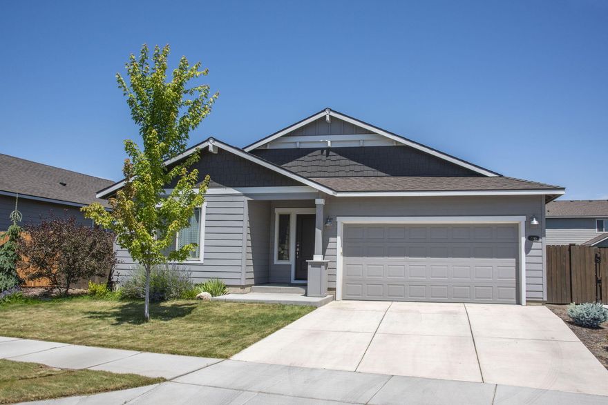 Beautiful single-level home in sought after Mirage neighborhood. This stunning 3-bed 2-bath home offers modern comfort and style in one of Redmond's most desirable communities. Built in 2020, this well-maintained home features and open great room perfect for entertaining, sleek quartz countertops, stainless steel appliances and a spacious kitchen. Enjoy year-round comfort with gas-forced air heating and central air conditioning. The double attached garage adds convenience and the home is surrounded by other well-kept properties in a prime SW Redmond location close to shopping, dining and schools. Don't miss this move-in ready gem!