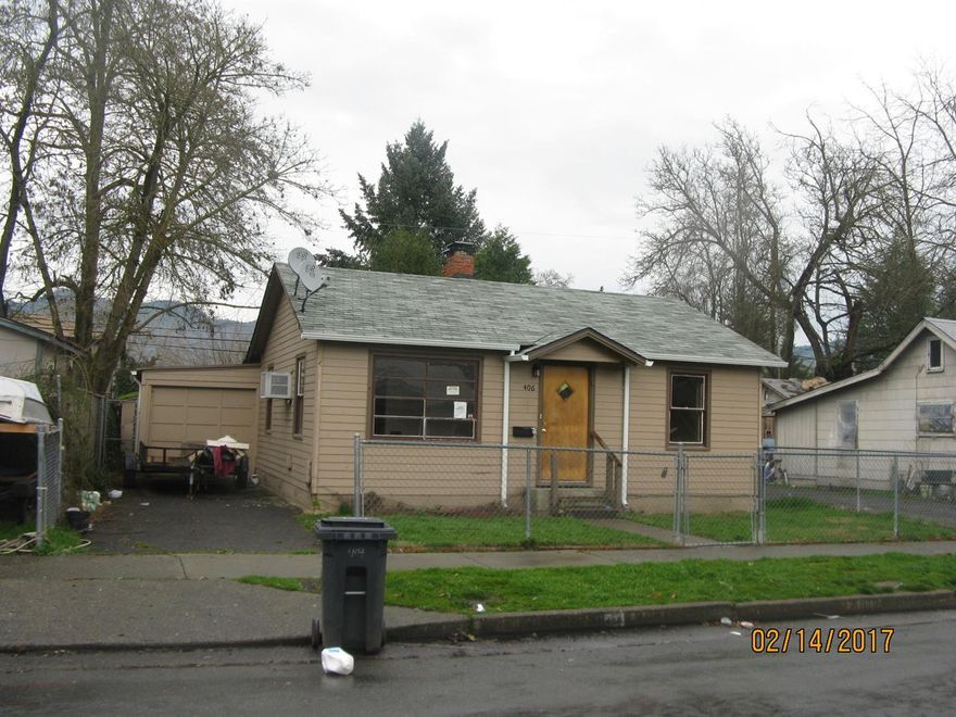 Great investor opportunity! Home is currently not habitable; no power meter, no appliances, water shut off due to lack of complete plumbing fixtures. 1 car attached garage and storage shed at rear. Alley access, fenced yard. Cash offers only.