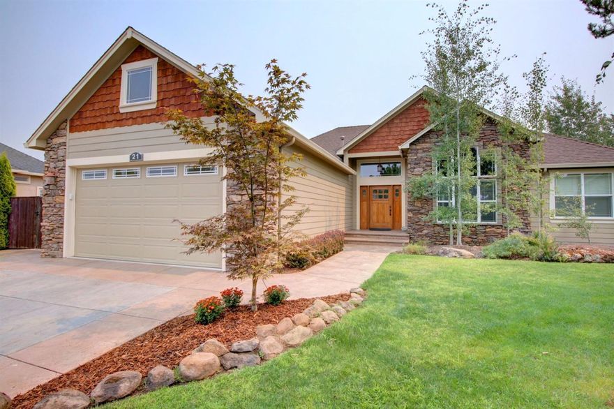 Located in beautiful Eagle Point Golf Community on a private cul-de-sac with large RV parking. This custom built, one owner home is absolutely gorgeous. The home sits on a large .33 acre lot and has a park in the back yard. Mature landscaping with lots of custom rock work, large patio area, and fire pit. Custom built 3 bdrm/2 full baths with an amazing floor plan. Very open with high ceilings and custom coffers through out. As you enter there is a Slate tile entry which opens to the great room w/gas fireplace as the center piece. Brazilian cherry hardwood floors in entry, dining room, and kitchen. The kitchen is really awesome w/patterned, coffered ceiling, granite counter tops, and breakfast bar, Alder custom cabinets, and stainless steel appliances. Large master suite w/additional sitting area and very spacious master bath with dual vanity sinks, tiled floors, large, scalloped soaking tub, and tiled shower. Too many amenities to list. This is a must see.