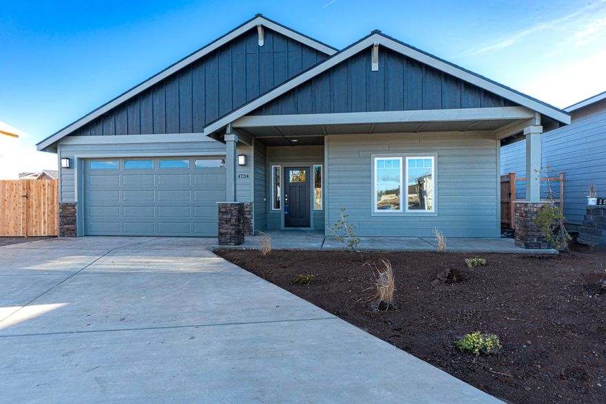 Looking for that perfect home on a big lot w/ Mtn views, but near stores too? Coming Soon by Dunlap Fine Homes on the Bend side of Redmond. Spacious living both inside & out, w/plenty of room for entertaining. Vaulted Great Room plan w/open Kitchen, tons of cabinetry & prep space on the slab Quartz counters. Neat & tidy full height tiled back splash, SS appliances & farm sink. Living space offers a cozy corner Gas burning fireplace w/stylish accents & room for gathering. Desirable Master separation, walk in closet, step in shower, tiled floors & dual vanities. 2 additional guest rooms off the entry w/full bath. Laundry room w/storage & folding table too! Durable wood look laminate flooring, carpet in the bedrooms & tiled baths. Gas forced air, A/C & back patio. Double garage, gated RV parking w/ retaining wall, fully fenced, fully landscaped w/auto sprinklers. Still room for a shop / ADU.- Photos of similar Tundra Plan. Model home @ 4734 SW Zenith Ave open 12-3pm this Sun.