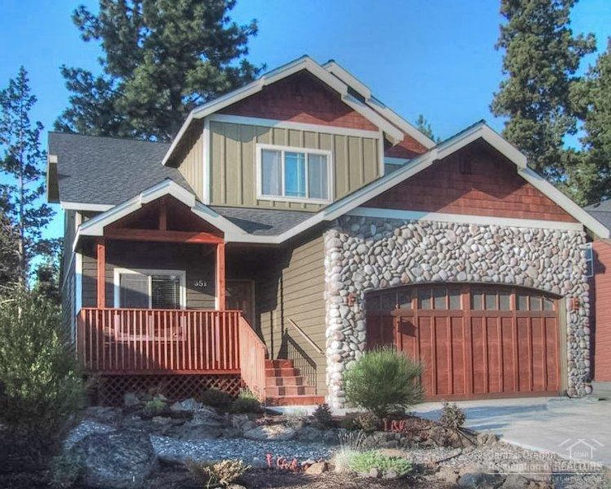 Southwest home that backs to the canal. Two story with wood floors, kitchen with eating bar, tile counters, and stainless steel appliances. Great Room with a cozy gas fireplace. Main level bedroom and a full bath. Enjoy the bonus room/office upstairs with a private balcony overlooking the canal and pine trees. Easy maintenance yard with no lawn. Recently stained covered front porch and back deck. Central Oregon Canal Trail is out your back door and leads to the River Trail. Close to the Mill District.