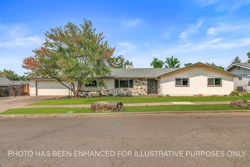 Beautifully updated 3-bed, 2.5-bath single level ranch-style home on a generous 0.29-acre lot in East Medford! This home has been extensively renovated with thoughtful upgrades throughout. The open kitchen shines with Diamond solid-wood cabinetry, quartz counters, a stylish tile backsplash, & new appliances. The dining room features a modern gas fireplace, adding warmth & charm. The primary suite boasts two walk-in closets & an immaculate bathroom remodel, complete with a spacious tile walk-in shower & large soaking tub! Additional highlights include LVP throughout, a cozy butler's pantry converted from the laundry room, two inviting living areas, & spacious bedrooms filled with natural light. The large backyard boasts a dedicated garden area, an expansive covered patio, 2 sheds & additional bin storage in the large 2-car garage. This move-in-ready home combines style, comfort, & convenience in one package. Schedule your showing today—this East Medford gem won't last long!