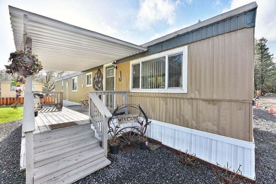 This sweet home is set on a large corner lot with fresh, beautiful landscaping and brand new yard equipment (battery operated mower, blower, and weed eater). Also included is a brand new storage shed. Inside you'll find that just about everything has been renovated and offers 2 pantries and a linen closet for indoor storage. All appliances come with the home. The home is outfitted with an energy efficient mini-split to keep you cozy in the Winter and cool in the Summer. The owners of this park are continually improving the park with new homes and renovated roads. Pet okay with approval. Space rent is $550/month. Book a tour of this lovely, affordable home today!