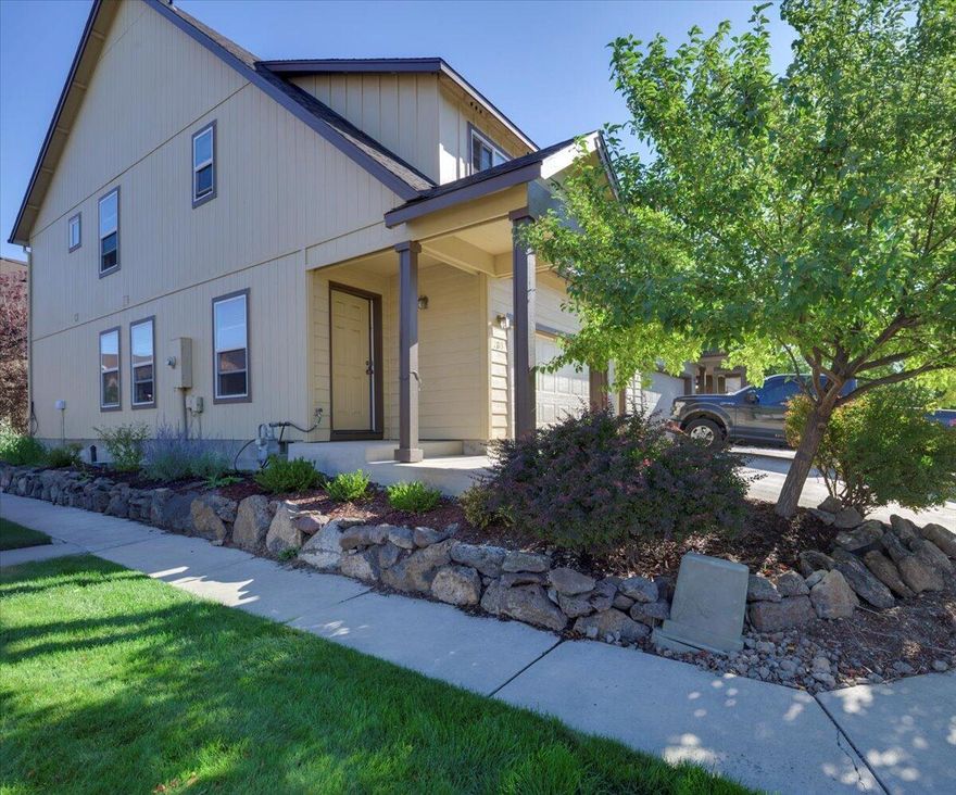 Don't miss this opportunity to own a beautiful townhome in the highly sought-after Juniper Glen North neighborhood. Situated on a desirable corner lot, this home offers extra outdoor space and additional parking. Inside, the open-concept main floor flows seamlessly from the kitchen to the dining area, into the living room, and a spacious office nook. A convenient half bath on the main level is updated with a new ADA-compliant toilet and safety bars. Upstairs, you'll find 3 generous bedrooms, 2 full bathrooms, and a laundry area for added convenience. Best of all, this property has an assumable VA loan at just 3.125%, offering an incredible financing opportunity.