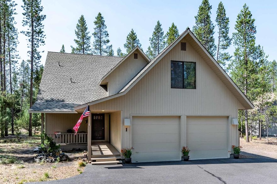 First time on the market in 23 years! Enjoy this oversized 0.39 acre setting on the sought after Nostalgic south end of Sunriver! 4 Bdrms (2 suites) & 3.5 baths. The perfect mix of the Sunriver cabin feel with the modern-day updates and amenities that will surely be a crowd pleaser. The main level features the open kitchen & great room concept with a free-standing gas fireplace.  Take the party outdoors and enjoy the 657 sq ft.  deck & hot tub area. The primary suite is also located on the main level with an additional half bath & laundry room. As you make your way upstairs you will find 2 more guest bedrooms with a full bath in the hall, plus a second suite.  Every space is thoughtfully  decorated. Smart thermostat, A/C, SHARC Paid. Lightly used.