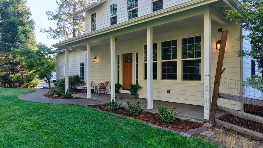 Your own private swimming hole right out your back door! This beautifully updated 4 bed, 3 bath home built in 2003 sits on 3.9 lush acres with approximately 850 ft year round creek frontage and multiple swimming holes just minutes from Grants Pass and 1/2 mile from fire station. Recent upgrades include a brand-new roof, fresh exterior paint, new septic, new well pump, and refinished white oak floors. Enjoy water rights from Slate Creek and a good well to irrigate your park-like land, complete with bamboo groves, a bike track, and mature shade trees. Inside, you'll find 9-foot ceilings, granite counter tops, tons of natural light, and a spacious finished garage. The primary suite features a walk-in closet, jetted tub, and large private balcony. Outside offers two sheds, a chicken coop and run, a fenced dog yard, a paved driveway, and an automatic gate. Seller is licensed Realtor in Oregon. All this and you can walk to Creekside Pizza and Pastaria!