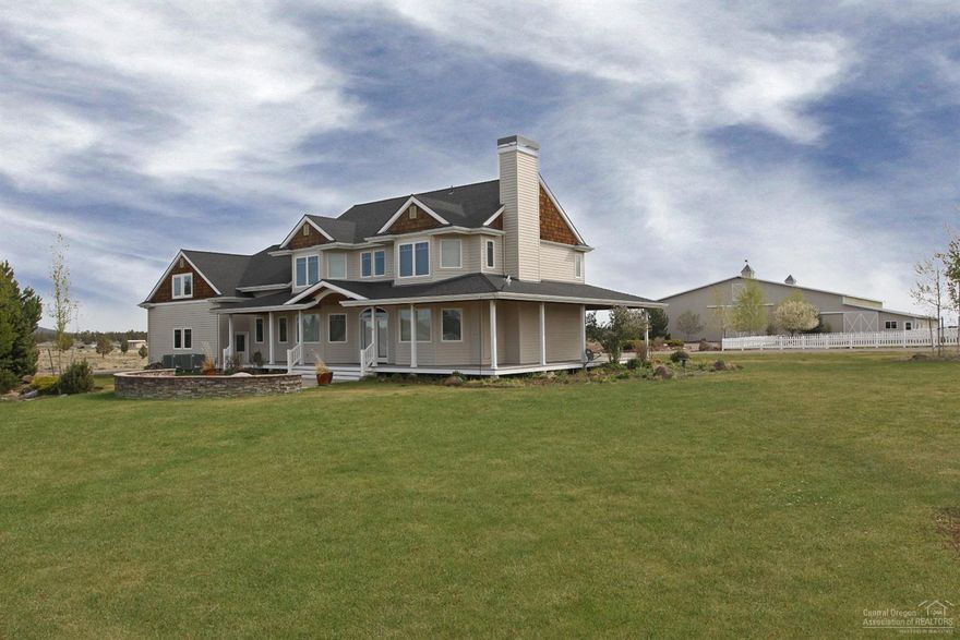 31.65 Acres Equestrian property in Tumalo with gorgeous Cascade Mountain Views. Electronic gate and vinyl fencing greet you as you enter this property, featuring a 4+ Bedroom, Custom home with wrap around porch. (Home was remodeled in 2014) 20 Acres of Irrigation currently in Grass Hay Crop. 2 Ponds, 18 x 24 Loafing Shed with Power. Acreage is fenced and cross fenced. All irrigation equipment is included. 10,000 sf Arena/Barn/Tack building with 3 finished stalls (room for add'l stalls). Arena area is 80 x 95 with lighting.