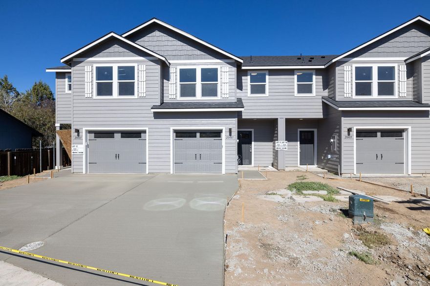 **Special Financing Available with Preferred Lender — rates as low as 3.99%. SE Bend new-construction townhomes feature 3 bed / 2.5 bath, an open main level with great room and half bath, and a well-appointed kitchen with all appliances included. Also a spacious primary suite, two additional bedrooms, and convenient laundry with washer & dryer included. Efficient heat pump provides year-round heating/cooling, plus a fenced backyard and attached garage. With included appliances, a low-maintenance yard, no HOA, home warranty, and attractive financing options, this new build could be your path to homeownership in Bend—whether you're a first-time buyer, retiree, investor, or anywhere in between. New construction, not on the map. Go to 61408 Brosterhous Rd. Several floorplans available.