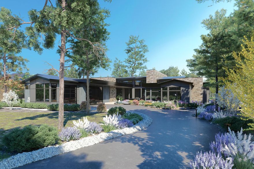 Nestled within the desirable private community of Tetherow in Bend, OR, this exquisite 1-story residence seamlessly integrates with its picturesque surroundings. The serene entry courtyard with a firepit, takes you to the indoor-outdoor fused living space to entertain and impress. Massive 33' wide multi-slide door opens to the covered and heated patio, outdoor kitchen with an island & a firepit. Facing westward, it offers breathtaking views while also backing up to the lush expanse of the 15th hole and green of Tetherow golf course. The interior spaces are meticulously designed to cater to modern living needs. A gourmet kitchen with custom cabinets & natural stone countertops, comfortable living area with a 6' wide custom-built fireplace. Luxurious Primary Suite with a spa-like bath & hot tub. 3 addl well-appointed bedrooms all have own baths. Whether entertaining, escaping for a movie in your own private theatre or just enjoying life, this home offers it all-functionality and luxury.