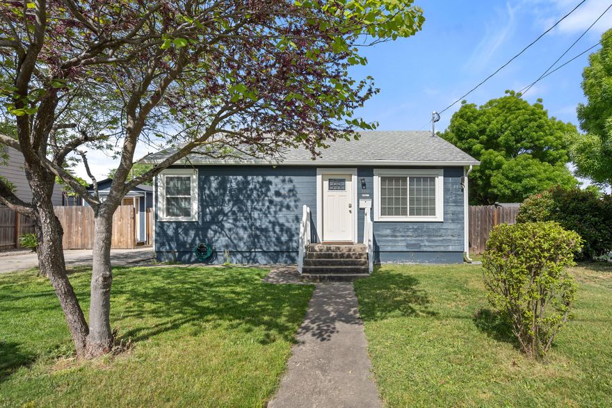 Welcome to this beautifully updated 2-bedroom, 1-bath home situated on a desirable corner lot! Experience the warmth of new flooring and a modern kitchen that makes cooking a joy. With a generous .12-acre lot, you'll enjoy outdoor space perfect for relaxing or entertaining. The standout feature is the spacious shed, complete with flooring—ideal for a hobby studio, workshop, or extra storage. Don't miss your chance to own this adorable starter home.