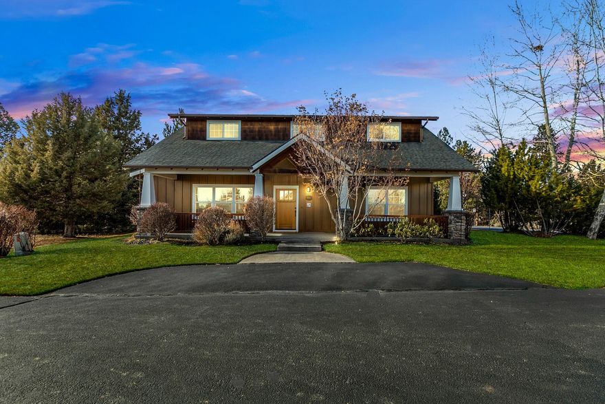 Have you imagined a home with room to roam?  This fantastic home in Silver Ridge resides on a rare 0.34 acres!  Undeniable Craftsman charm starts at the covered front porch and extends to the hardwood floors and continues to the box beam ceiling and custom built-ins flanking the stone fireplace. At the heart of the home is the gourmet kitchen equipped with a center island, upgraded appliance package, granite counters, and hardwood cabinetry.  The primary suite on the first floor makes for easy living and pampers with a large bath adorned with custom tile work, relaxing tub, and walk-in closet. Step up to the second floor and be amazed by the versatile spaces.  Three bedrooms plus office loft, laundry room, and huge bonus room with closet will accommodate everyone's needs.  Two full baths ensure privacy for guests and family alike.  An oversized 3-car garage can house your Bend toys while the spacious lawns and rear patio are perfect for enjoying the great outdoors!