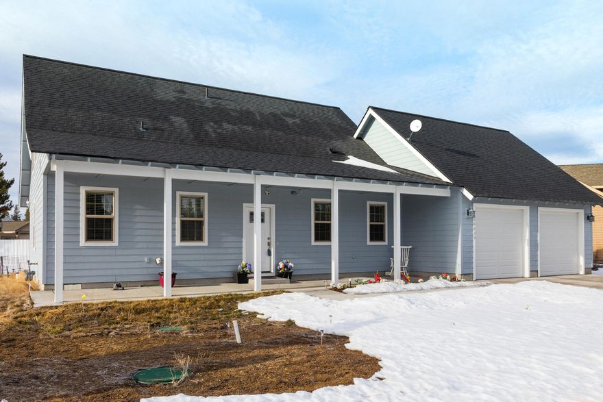 This beautiful custom home is perfectly situated in the quiet Bear Creek Meadow neighborhood in SE La Pine. Built in 2017 by builder Brian Reinhardt, the home sits on a nice double lot and features 3 bedrooms and 2 and a half baths, with a double car garage. Inside the home you'll find a spacious open kitchen, dining and living area to greet you as you come through the front door. Enjoy the first floor primary bedroom with a full bath and walk in closet. Upstairs features two additional large bedrooms with a shared bath and plenty of room for storage. Great room pre-wired for surround sound. Outside the house you'll find a big and beautiful yard that wraps around the house from front to back, with lots of room to enjoy or to have a BBQ or to enjoy the quiet on your private covered patio. Call your broker today to schedule an appointment to come view this fantastic home!