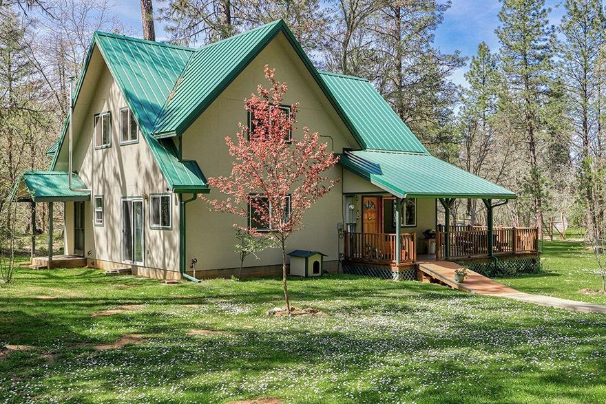 It's time to enjoy your secluded 40-acre Oregon Dream property! Wild flowers, fruit trees, meadow, marketable timber, a large pond & seasonal creek.Two story A-Frame Chalet with beautiful deck and big wall of windows. Awesome solitude; last house on the road is the end-of-lane privacy you desire! Comfortable 2 bedroom/2 bath. with 1568 sq. feet of living space. Downstairs bedroom is en-suite with a large glass enclosed shower. Bedroom loft upstairs has its own 3/4 bath. Plenty of workshop for hobbies; 2016 built garage/shop 30'x34' and additional garage 20'x30.' Just a short drive to town's conveniences but feels a peaceful world away. Call for your Tour today!