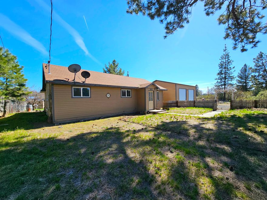 Welcome to your quaint abode on the outskirts of Chiloquin, Oregon. This delightful 3-bedroom, 1-bathroom home offers the perfect blend of peacefulness and easy access to town amenities. 
As you step inside, you're greeted by a cozy living space adorned with warm tones and abundant natural light, creating a welcoming atmosphere for relaxation and gatherings. The kitchen, though compact, is efficiently designed with modern appliances and ample storage, making meal prepping a breeze. 
The three bedrooms provide comfortable retreats, each offering ample closet space and large windows that frame picturesque views of the surrounding country side. The shared bathroom is tastefully appointed with updated fixtures and a soothing ambiance.
Outside, the property features a generous yard, ideal for outdoor activities and enjoying the fresh air. Whether you're lounging on the back porch, hosting a barbecue, or gardening, this property has it all.