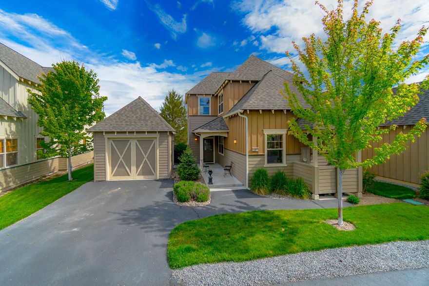 Enjoy all the fine amenities of Eagle Crest Resort each day from your private oasis on the west side of the Butte. Situated on the edge of vast BLM land, you'll enjoy amazing views of the Cascades from upstairs in this turn key home. Hardwood floors in the great room, corner gas burning fireplace, natural Slate accents on fireplace, entry & kitchen floors. Large windows bring the naturescape outside in. Double Master Suites, one on the main level. Huge family room upstairs looks out to the Cascades & as far as Smith Rock. Second cozy fp upstairs along w/2nd Master Suite.  Summer entertaining is easy w/a huge patio off the Great Room  w/space for furniture, fire pit & bbq's. Oversized single garage is perfect for all your gear storage! Don't miss this one - ideal for full time residence, vacation home or short term rental!