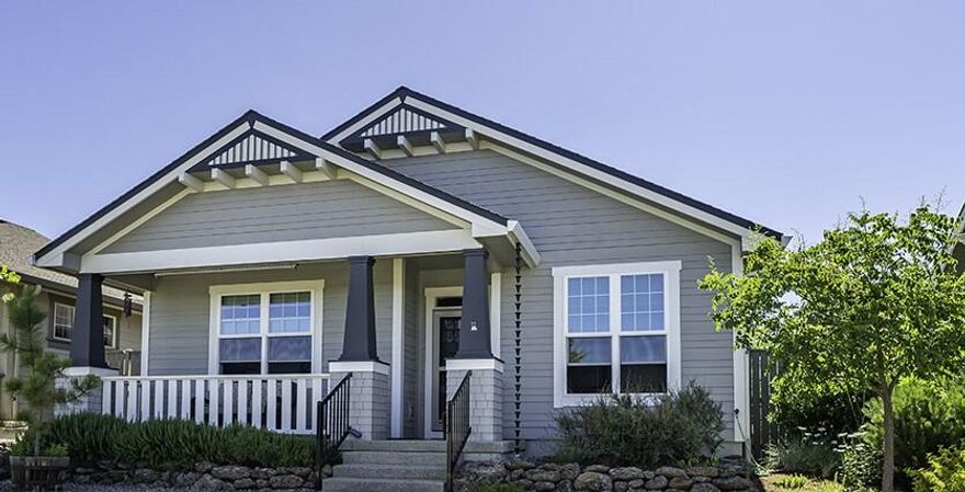 This is your opportunity to own a beautiful, high-quality Craftsman style home in one of East Medford's most desirable neighborhoods! The kitchen is well appointed and features custom cabinetry, an eating bar, quartz counters with tile back splash, stainless appliances, plenty of light with large windows and a glass patio door. Vaulted ceilings for an open feel, beautiful hand scraped hardwood flooring, custom blinds and gas log fireplace.  Double vanity in the primary bedroom with large walk-in closet. Perfectly landscaped with space to garden, relax or entertain. Sun shades on front porch and back patio.  This home is energy efficient with the Earth Advantage Platinum certification! Conveniently located near shopping, restaurants and medical in the Summerfield Subdivision!