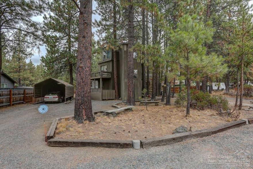Home & Pro-Man Cave/Guest Quarters on 1.2 Acres in SW Bend! Main Front-House 1020sf w/2Bd & 1.5Ba home features: great room w/ blue-pine accents, open dining/kitchen w/garden window, blue-pine cabinets, pantry, slider to large deck area, monitor oil heater + wall heat backup, laundry room! Pro-Man Cave/Guest Quarters is 1116sf w/1Bd & 1Ba and features: vaulted great room w/tile floor, certified wood stove, propane heater, open dining/kitchenette, bedroom w/ductless heat-pump w/AC, hall bath w/tiled floor & vanity, tiled jetted tub/shower, patio area w/arbor, carport, newer frame storage building + additional storage, new cement septic in 2016 + Agate water!