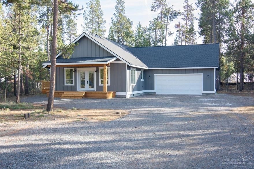 Custom built new construction on this 1314 sq ft 2 bed 2.5 bath home. This beautiful single level home features, 2 master bedrooms, open and vaulted great room, designer kitchen with custom wood counter top on the kitchen island, quartz counter-tops and stainless steel appliance, master suites include walk-in closet with leather granite counter-tops in the bathroom large shower and private decks, custom wood accents throughout the home. This new constructed home is situated on .96 acre with room to add a shop and is ready for you to call it home!This home is 30 minutes from Mt Bachelor and the Cascade Mountain Lakes and only 20 minutes from Bend.