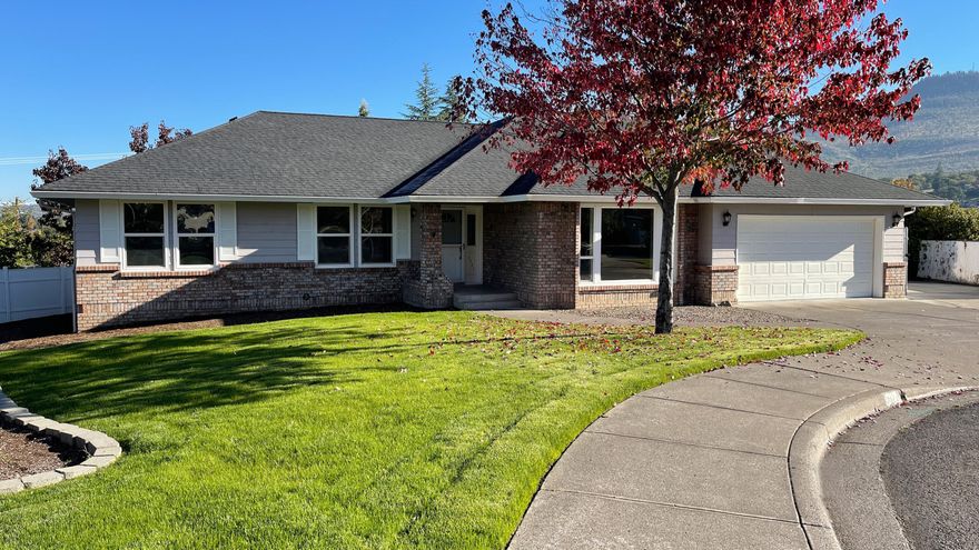 Exceptional East Medford location in desirable Amblegreen Estates. Large .27-acre lot on corner cul-de-sac with mountain views, huge 50' gated/concrete RV parking area, impressive custom in-ground pool, plus metal storage shed. Nicely updated single level 2,036' sqft, 3/2 home with open family room w/gas log fireplace & covered patio access, open living room w/dining area or could be bonus/hobby room area, new custom kitchen w/large walk-in pantry, spacious utility room., new flooring & interior paint, NEW HEAT/AIR SYSTEM, updated bathrooms, new light fixtures/fan, central vacuum, fin. 2 car garage, plus NEW ROOF & skylight. This home & property offers a complete package for an active lifestyle or just relaxing at home. Conveniently located just minutes from area shopping, schools, medical care, & the Medford airport. Also offers easy access to new Cedar Links Park w/walking paths, (2) pickle ball & (1) basketball court(s), playground, & more.