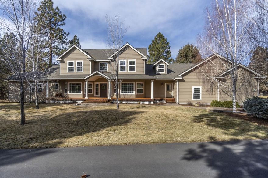 Stunning ranch property in SE Bend with Cascade mnt views! Elegant kitchen remodel,1st floor master suite with bath & closet remodel, 2 offices & living room. 4 additional bedrooms & bonus room upstairs. The pastures are easily maintained by an underground sprinkler system that is fed by Arnold irrigation & lined pond. An oversized 3 car garage at the house, extensive storage under the house, 41x18.5x15 high RV garage, 40x21 hay barn, lean-to, & 41x50 heated shop/garage with an office & bathroom. Exterior features old-growth Juniper & Ponderosa pine trees, rock outcroppings & wildlife overlay for deer migration. Near mountain bike/horse trails, shopping & new schools! This picturesque property must be experienced to be fully appreciated!