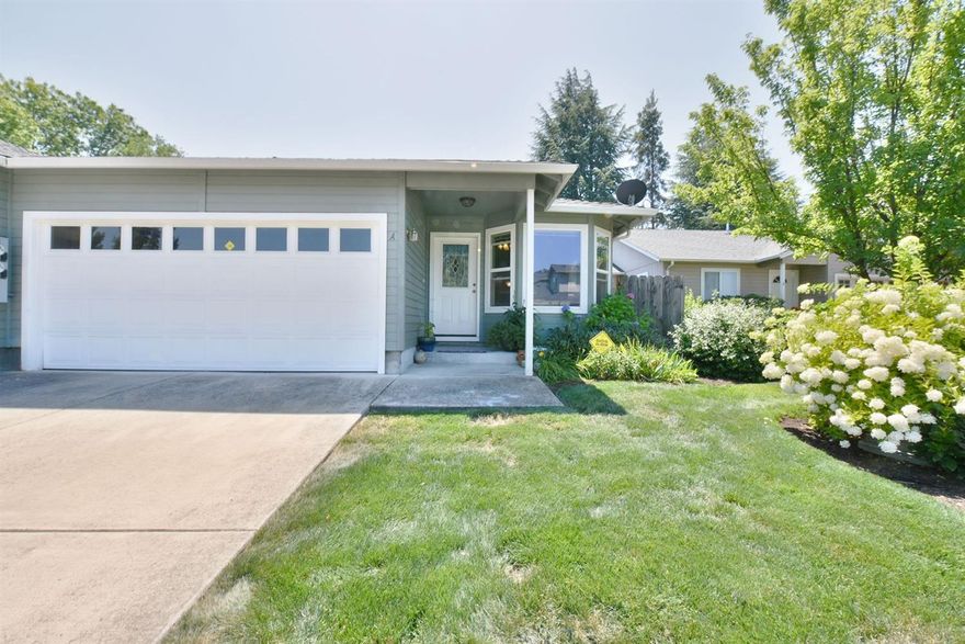 Charming home situated in a great area close to lots of shopping. This is a bright three bedroom two bath house with an open living room featuring a great bay window off the main living room allowing for natural light throughout the entry space. Off the living room is a full dining area perfectly complemented by built-in kitchen bar for all your guests to enjoy. This would be a great home for a first time home buyer or starter home. Master bedroom features two full sized closets with a sliding glass door to the relaxing covered back patio. Off the patio is a fully fenced and easily maintained grassy backyard with mature landscaping. This home is complete with a two car attached garage and plenty of off street parking for entertaining. Don't miss out on this great opportunity.