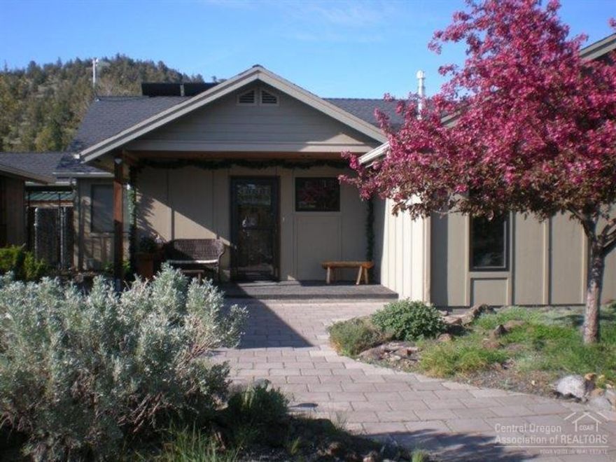 Million Dollar 7 Peak Cascade, Smith Rocks and Crooked River Valley view from 5 private acres, 4 bed, 3 bath, 2326 sq ft home, 2 master bedrooms, luxurious amenities throughout, kitchen with innovative Swedish engineering, pagoda over deck with expansive view, mature fruit trees, gardens galore, 3 workshops, greenhouse, covered RV parking, room for horses and lots more.