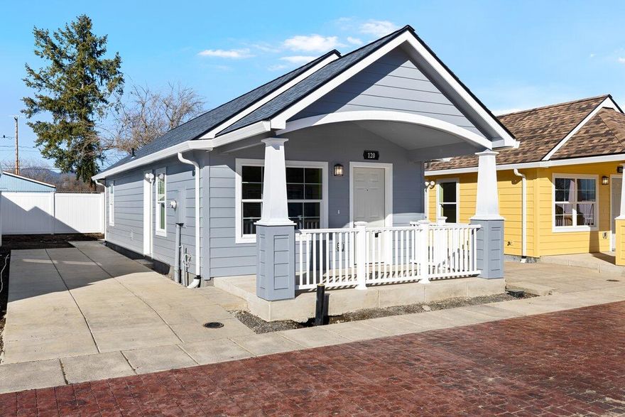 Qualifies for Amplify Oregon—an equity-builder mortgage with no PMI, no funding fee, no down payment (100% financing), interest rates in the 4s, and a 20-year term. Meet the ''Hummingbird,'' an innovative 1 bed/1 bath, single-level home in New Spirit Village. Energy-smart frame construction with a ductless heat pump, LVP throughout, and an open living/kitchen. Refrigerator, washer, and dryer included. Enjoy a private rear patio, fenced backyard with durable vinyl, and an exterior storage shed—great for bikes and tools. Adjacent to 8-acre Lewis Park with trails, playgrounds, splash pad, and a basketball court. New Spirit Village's pay-it-forward Community Land Trust keeps prices below market and preserves long-term affordability (resale, owner-occupancy, income, and other restrictions apply). Estimated completion 11/28/25; photos for illustration only. Tour the model today; ask how Amplify Oregon can help build equity faster and lower monthly costs.