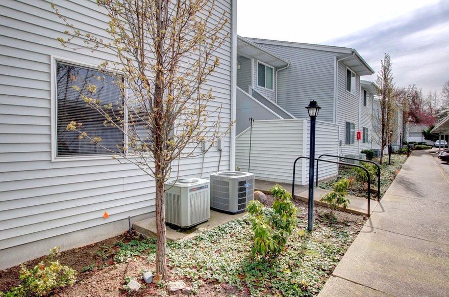 This single level condominium in the Meadow Wood complex is located on the first floor of the complex. Close to shopping, restaurants, and the bus line, this is one of the larger units and it also comes with a single car detached garage and its own covered parking space. The carpet is only 4.5 years old, there is a brand new garbage disposal, stackable washer and dryer, refrigerator and window blinds that stay. The living area is large and the kitchen has maple cabinetry, an eating bar and a nice size dining area. The main bath has a shower/tub combo and along with the kitchen has just been freshly painted. There is a covered patio to barbecue on with its own storage closet that is literally steps away from the swimming pool. The HOA dues cover water, sewer and garbage. The lifestyle and dues also includes an in-ground pool, fitness center and rec. room.