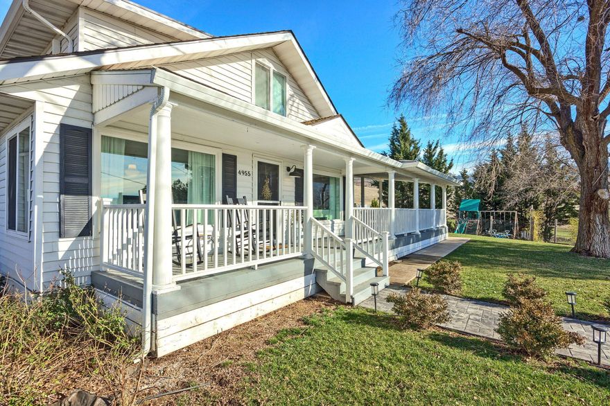 Just Listed Cherry Lane Ranch! Vintage home w/major updates throughout the years and in the last couple of years. 1.89 acres recently annexed into the City of Medford. Farm style home w/white cabinets, s/s appliances, lg island w/eating bar, 3 pantries and breakfast rm w/lg windows. Lg living rm w/brick wood burning fireplace opens to a lg dining rm w/French Doors to amazing covered deck and porch w/Southern views of the countryside, mountains and city views. 2 primary suites w/walk in closets + 1 w/an office/sitting rm. 3 bdrms, 3 full baths in main home w/family rm, vaulted wood ceilings and fireplace. Detached guest house approx. 1344 SQ FT, 2 bdrms, 1 bath w/lg country kitchen w/barn door, walk in pantry, laundry/hobby rm w/a door to a fenced backyard w/paver walkways, 2 lg carports rm for 5 cars, 1 car garage, storage for RV's or toys, RV hook ups and an above ground pool w/views. Lg shop w/heat and air, storage rms. Waterfall w/Koi Pond. One of a kind East Medford Ranch.