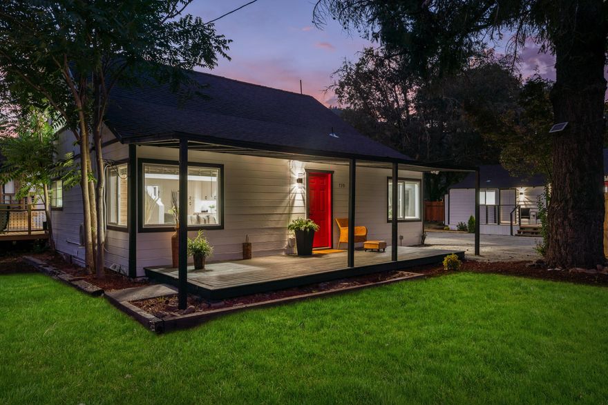 Rare opportunity near the Rogue River—TWO legal dwellings on one lot, predating zoning, offering flexibility for multi-generational living or rental income. Both homes have been beautifully remodeled with high-end finishes and thoughtful design, making this property truly turn-key. Updates include a newer 2016 septic system, well water with premium purification systems & a 2500-gallon holding tank, plus a large shop/detached garage. The fully fenced lot with fresh landscaping and an automatic electric gate provides privacy and security. Outdoor features include a refinished deck with above-ground pool, new hot tub, full RV hookups with parking for up to a 48-ft RV, and a kid's dream treehouse. The main home and 2 bed/1 bath guest house each have their own electrical meters. Close to local swim holes and BLM land, this property blends comfort, function, and outdoor lifestyle. Back on Market at No Fault of Property!