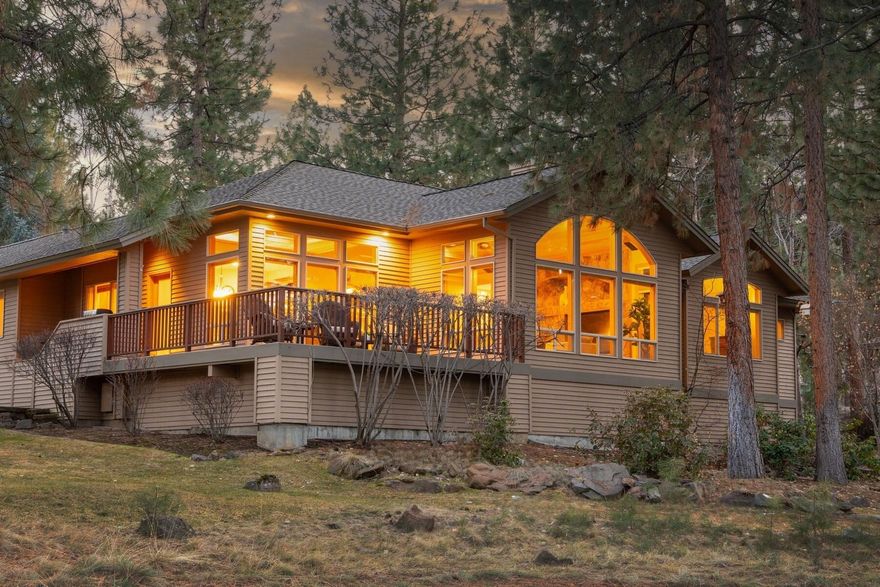 Live your best Bend life in this immaculate, single-level oasis nestled on a private .31-acre corner lot among the ponderosa pines with spectacular views of the 4th, 14th, and 16th holes in the desirable gated community of Awbrey Glen. This beautiful Norman Building and Design built home showcases the beloved Pacific NW architectural style and exudes quality throughout. The kitchen has a double oven, warming drawer, pantry, stainless appliances, granite countertops, island with breakfast bar, and abundant cabinetry. Offering 2,441 +/- square feet of well-designed living space bathed in natural light, this retreat has 3 bedrooms, including a spa-like primary suite with soaking tub and impressive walk-in closet, 2 bathrooms, spacious laundry/hobby room, and oversized 2-car garage with work area and storage. The back porch, with sweeping golf course views and covered BBQ area, is sure to be a favorite spot for taking in over 300-days of Central Oregon sunshine. Welcome home!