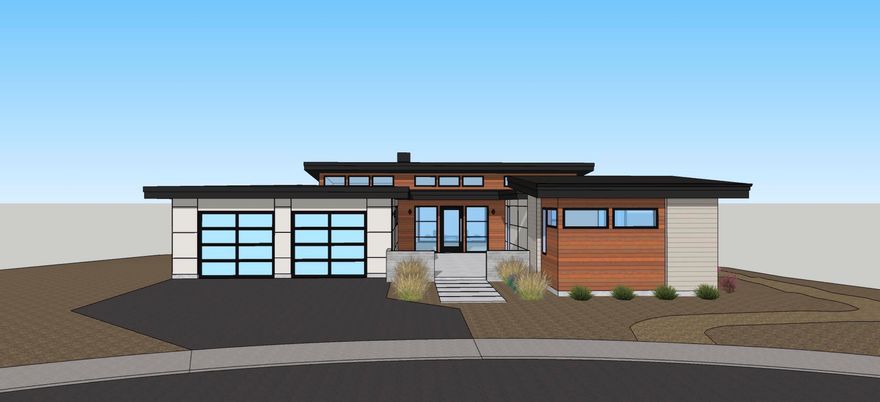 Modern architecture overlooking natural park land in one of Bend's newest neighborhoods, Discovery West. Private courtyard leads to entry foyer opening to expansive open great room with floor to ceiling windows and deluxe kitchen. Kitchen features custom cabinetry, slab quartz counters, premier appliance package and large pantry. Resident bedroom suite with radiant floor heat in the bathroom, tiled shower, soaking tub & walk-in closet. On the opposing side of the home, two additional guest rooms along with full bathroom. Detached studio, perfect for an artist's retreat or professional home office space. Expansive 2 car garage with extra depth for storage.