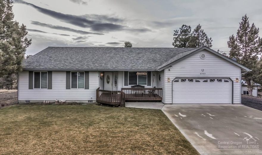 Welcome home! This quiet and private property has it all-3.1 acres, meticulously cared for single story home with double car garage attached, and a 578 (30 x 20) square foot shop. The shop was built in 2002 and has metal roof/siding, concrete floor, electrical service, overhead door plus man door, workshop area and room for storage. Enjoy the central forced air sys with newer heat pump that provides air conditioning. Relax or BBQ on the large south facing back deck and low maintenance yard. You won't see your neighbors house when you look out the windows in this beautiful home.. only nature! Adjoins hundreds of acres of BLM land Room for all your toys and animals. Located just minutes from town and the Deschutes River.