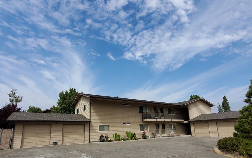 Attention investors! Great 4 plex built in 1994, with 2 bed, 1 bath units, total sf approximately 3840sf, heat pumps, each unit has single car garages, below market rents.