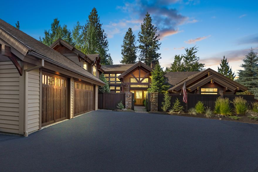 Nothing compares to what's next! Next chapter. Next adventure. Next home. Imagine what your next is when you step into this home by legendary Norman Building & Design. Your days begin and end with sweeping views of the 16th green and 17th tee while the Central Oregon sun shines through the south facing walls of windows into open interior spaces. Venture past the entry courtyard with soothing stream, note the impressive front door, delight in post and beam details, & you will know life here is anything but ordinary. Designed with all essential rooms on the main level including primary suite, custom office, & guest suite, this pinnacle of the PNW exudes timeless beauty & character. Showstopping highlights include aspirational vaulted mahogany ceilings, AGA range in island kitchen, signature built-ins, & covered patio with grill and fireplace. All this in a vibrant location that's a stone's throw to NWX, Old Mill District, river/trail access, & more. Experience the magic of what's next!