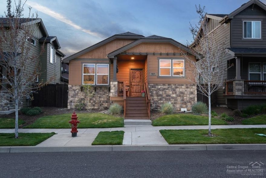 Light-filled, rare to find easy living One level Aspen Rim home blocks from Deschutes River & park. Move-in ready, well maintained w/great floor plan. Built 2013. Tile entry, wood floors & bright great room w/fireplace, open floor plan to living room, dining area & kitchen. Master ste w/ covered patio. Large 2-car garage. 1/2 block to heated pool, pavilion, outdoor fireplace, park, play area. Minutes to grocery, Hwy 97, Old Mill, coffee shops, restaurant, gym! Great value and location. A/C. Must see!