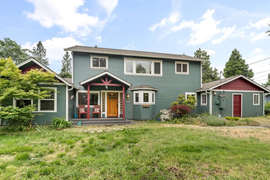 This charming house in Phoenix is waiting for someone new to call it home! Featuring gorgeous details throughout like hemlock trim & the patio out back. Enjoy the converted space creating a 2nd primary suite or this could easily be used as its own dwelling unit making the potential for a possible ADU, AirBnb, etc. Upstairs is a spacious primary suite with vaulted ceilings and large bathroom with walk-in closet. The location is excellent, tucked away from the main road but still within a stones throw of the school & amenities. Don't let the year built fool you! This house has undergone extensive updating and the systems, electrical & plumbing are fully up to date.