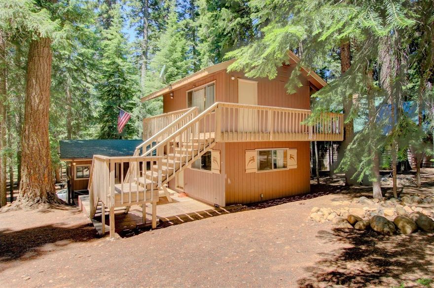 Rare cabin at Lake of the Woods! Well built, 3 bed / 1 bath 1280 sq ft cabin on the East Side second tier. This cabin is fully loaded with all the furniture included, even a boat! Lake of the Woods is both a summer and winter hot spot providing great recreation including boating, fishing, hiking, water skiing, wakeboarding, & paddle boarding in the Summer. Winter months offer snowmobiling, snowshoeing, ice fishing and sledding! This 1280 sq ft cabin has an open living area downstairs with a full kitchen and dining room, 2 bedrooms, full bathroom and a laundry area. Upstairs you will find another bedroom. This cabin does include a boat dock slip on a shared dock with lake access. Buyer will apply for a permit to use the land that is owned by the Forest Service. Lake of the Woods is a full service resort with 2 restaurants, small store & rentals. These cabins do not come available too often so take advantage and provide years of memories at the lake!