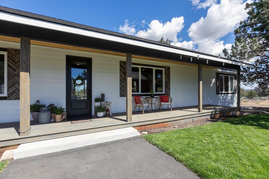 Perched on 2.57 acres, a paved driveway guides you to this beautiful modern farm house. At 2578 square feet this 3 bedroom+office/2.5 bath allows for room to roam. 

Warm up the grill and admirer the views of Powell Butte on one of two covered porches. Or stroll around your personal nine hole disk golf course ending at the fire pit to roast some marshmallows. Maybe as the day fades into night its time to fill the clawfoot tub that is sitting on the large master deck and star gaze in your own private oasis?

The space is graced with blue buggy pine accents, large windows, abundant natural light, concrete countertops, beautiful custom tile work, heated tile floor and a custom shower in master bath, bbq gas hook up, new roof 2019, and a new heat pump with nest thermostat for your heating and cooling needs (2018). The extra large detached garage has a 10' tall overhead door allowing storage of taller toys. The property has several outbuildings including a chicken coop! Chickens negotiable!